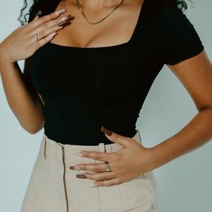 Klassy Network Square Neck Bramisuit Large Black